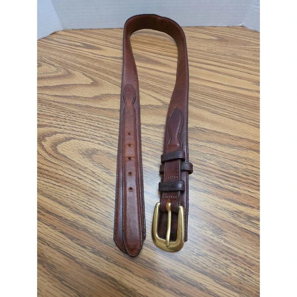 Vintage Ranger Western Levi's Belt Brass Buckle Genuine Leather  W 34 EUC